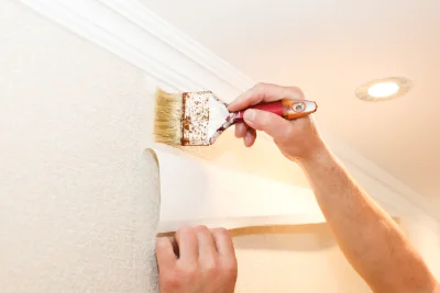 Pose de papier peint aux Pechs du Vers — revêtements muraux et toiles de verre